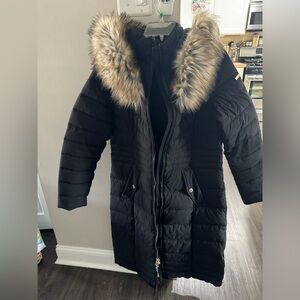 Laundry long black puffer jacket, size medium, used like new